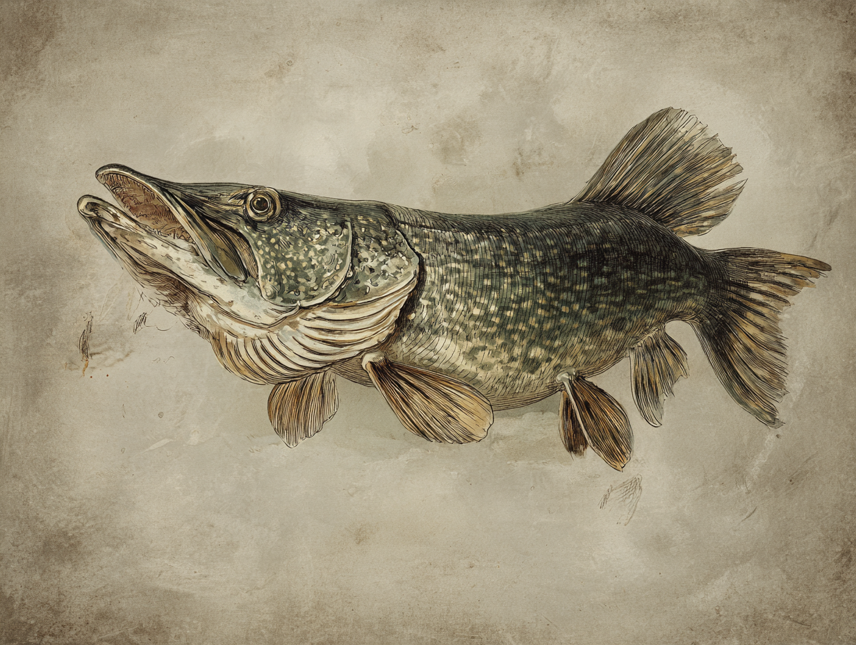 Northern Pike for the Cabin — Matte Horizontal Wall Art