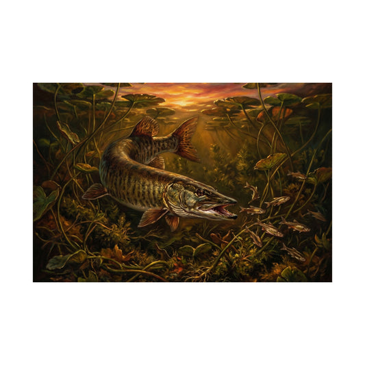 Muskie Fishing Poster — Matte Horizontal Wall Art