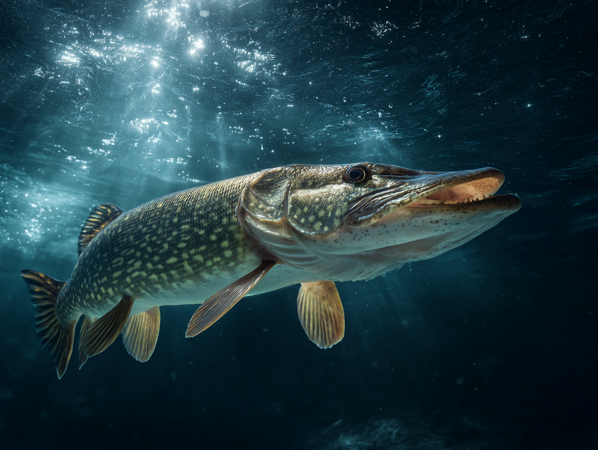 Northern Pike at Dawn — Matte Horizontal Wall Art