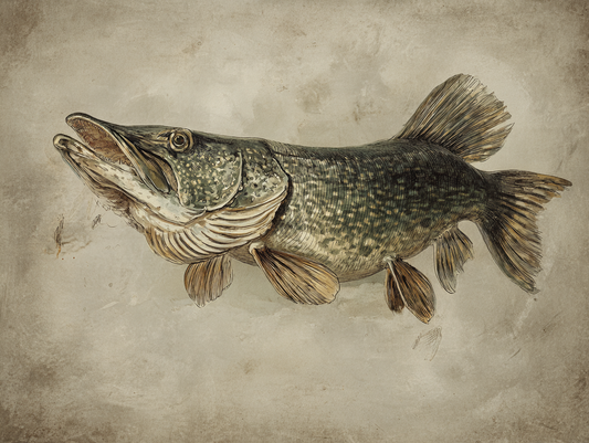 Northern Pike for the Cabin — Matte Horizontal Wall Art
