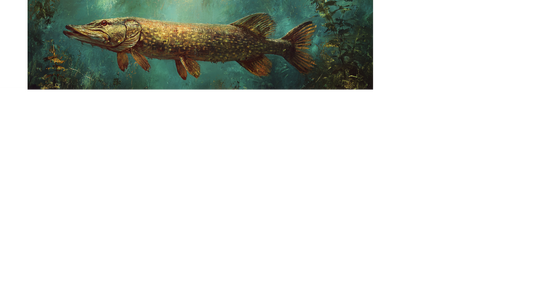 Northern Pike in the Weeds — Matte Horizontal Wall Art